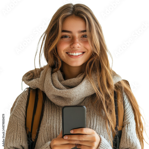 Portrait of a smiling young female college student