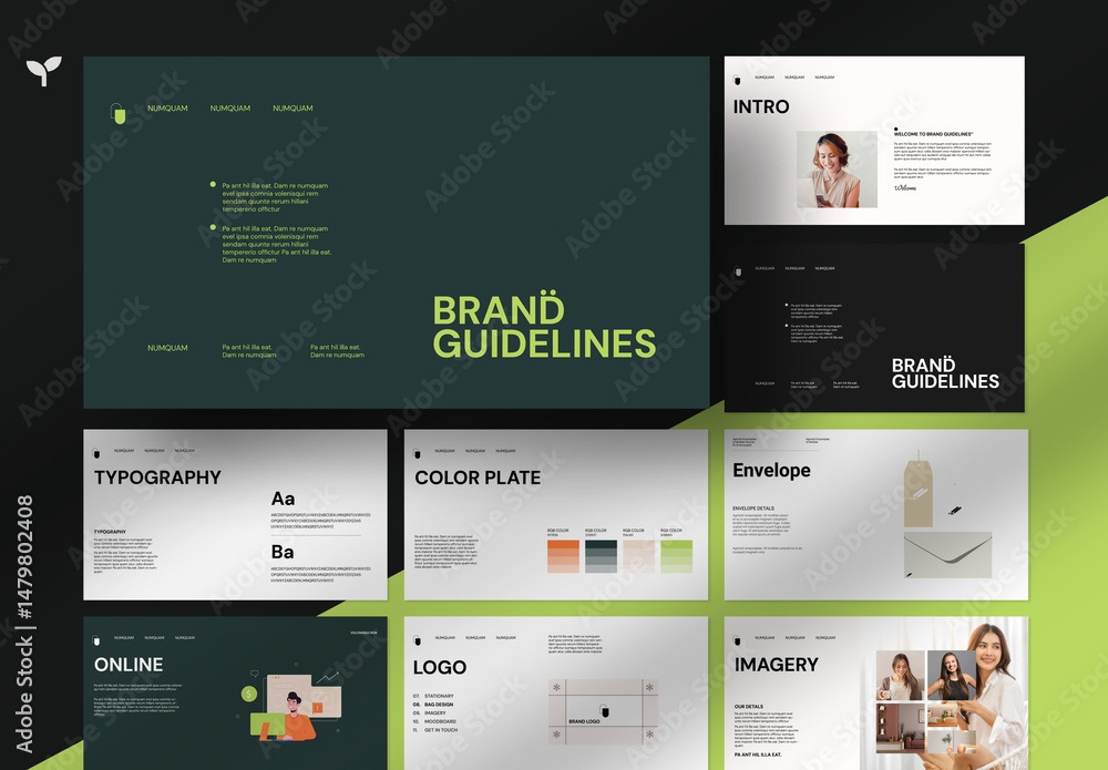 Brand Guidelines Identity Presentation Stock Template | Adobe Stock