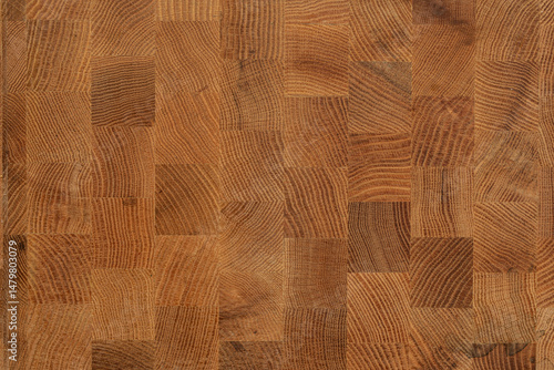 Foto High-resolution image of a brown wooden butcher block surface, ideal for backgrounds and textures