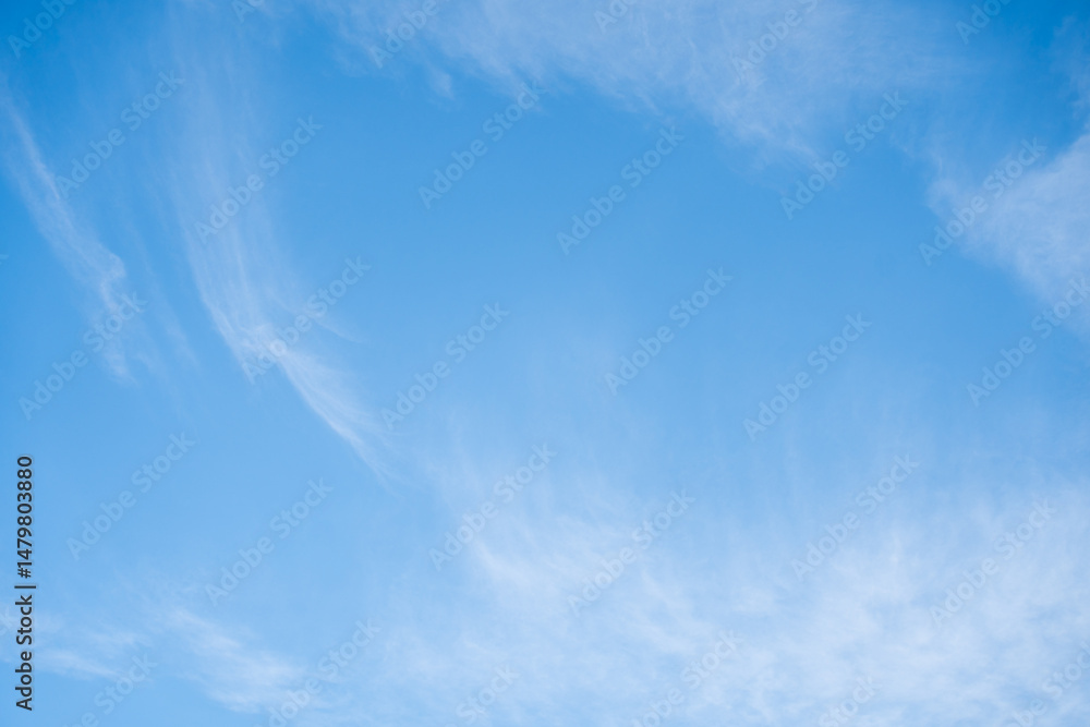 Fototapeta premium Clear blue sky with white cloud background