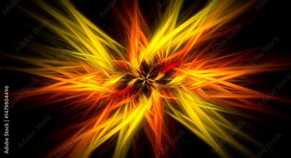 Abstract Fiery Starburst Dynamic Yellow and Orange Fractal Art Design Abstract Fiery Starburst Dynamic Yellow and Orange Fractal Art Design
