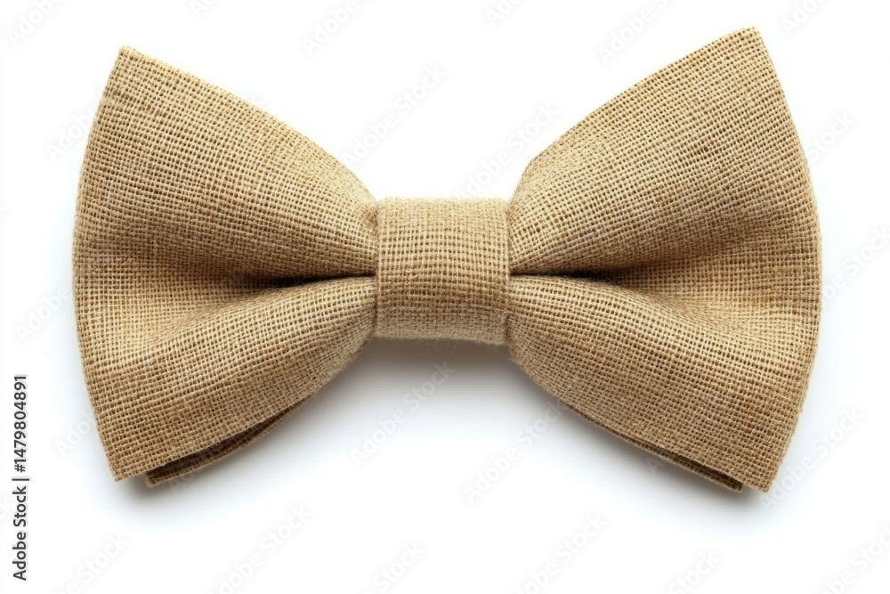 Burlap Bow Tie on White Background Close Up Studio Shot for Rustic Wedding or Event Accessory Fashion Burlap Bow Tie on White Background Close Up Studio Shot for Rustic Wedding or Event Accessory Fashion