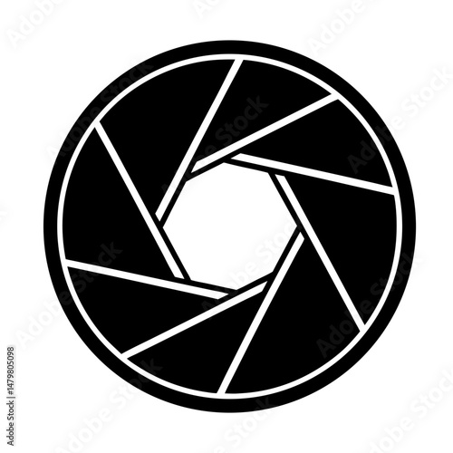 Vector shutter aperture logo photography circle open diaphragm