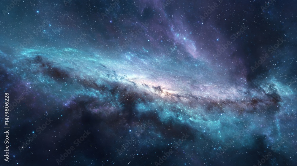 Fototapeta premium Celestial Nebula: A Cosmic Tapestry of Stardust and Light