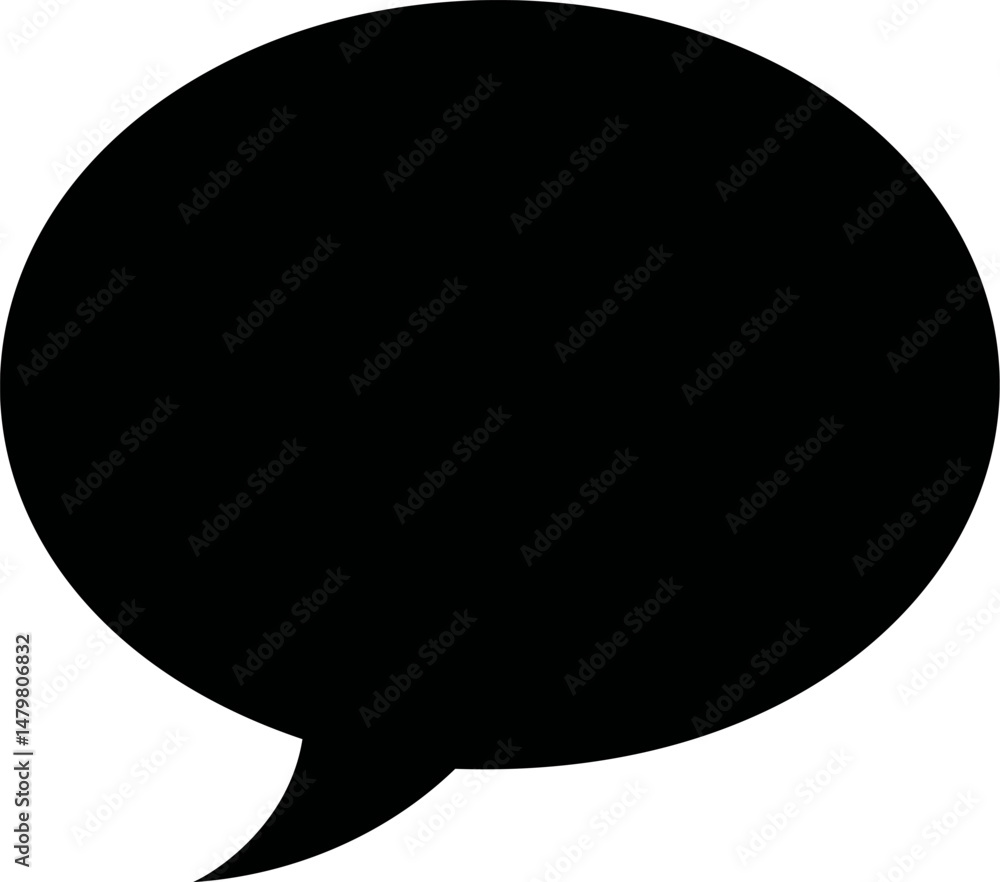 Black speech bubble, simple communication concept icon. Vector illustration Black speech bubble, simple communication concept icon. Vector illustration