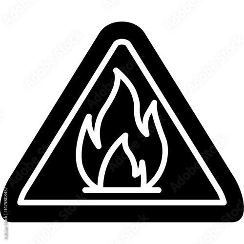 Flammable Warning Icon Safety Hazard Symbol
