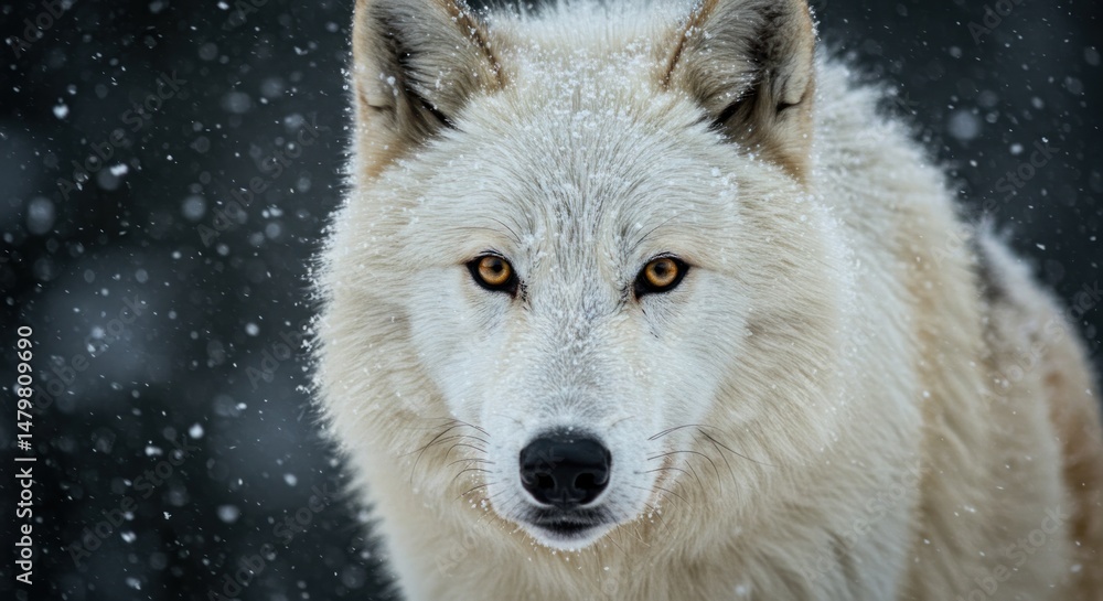 Obraz premium Closeup white wolf portrait