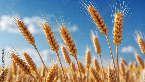 Wallpaper Mural Golden Wheat Field Under Clear Blue Sky Torontodigital.ca