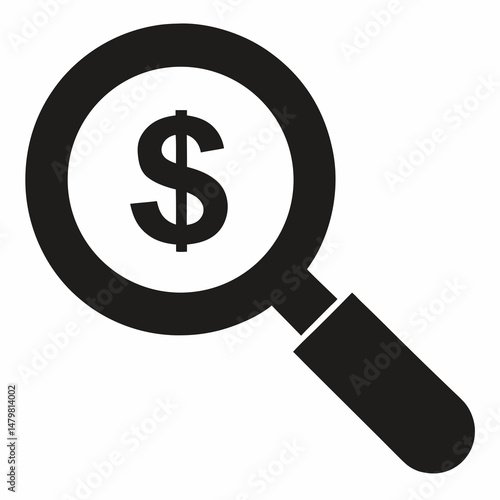 magnifying glass with dollar sign