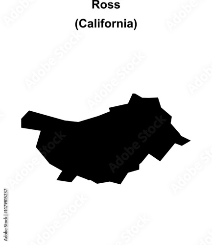 Ross (California) blank outline map