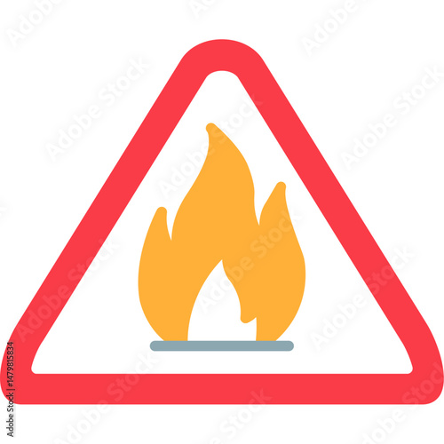 Flammable Warning Icon Safety Hazard Symbol