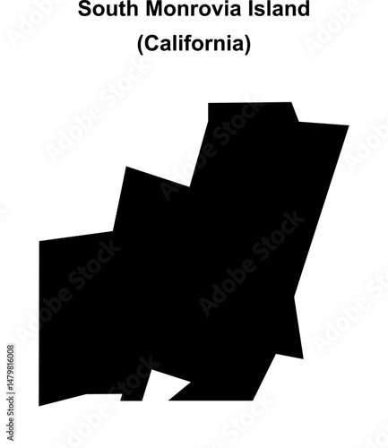 South Monrovia Island (California) blank outline map