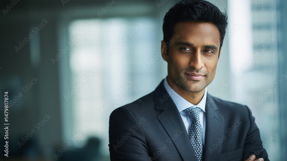 Confident business professional in formal attire, embodying leadership and professionalism in a corporate environment
Confident business professional in formal attire, embodying leadership and professionalism in a corporate environment