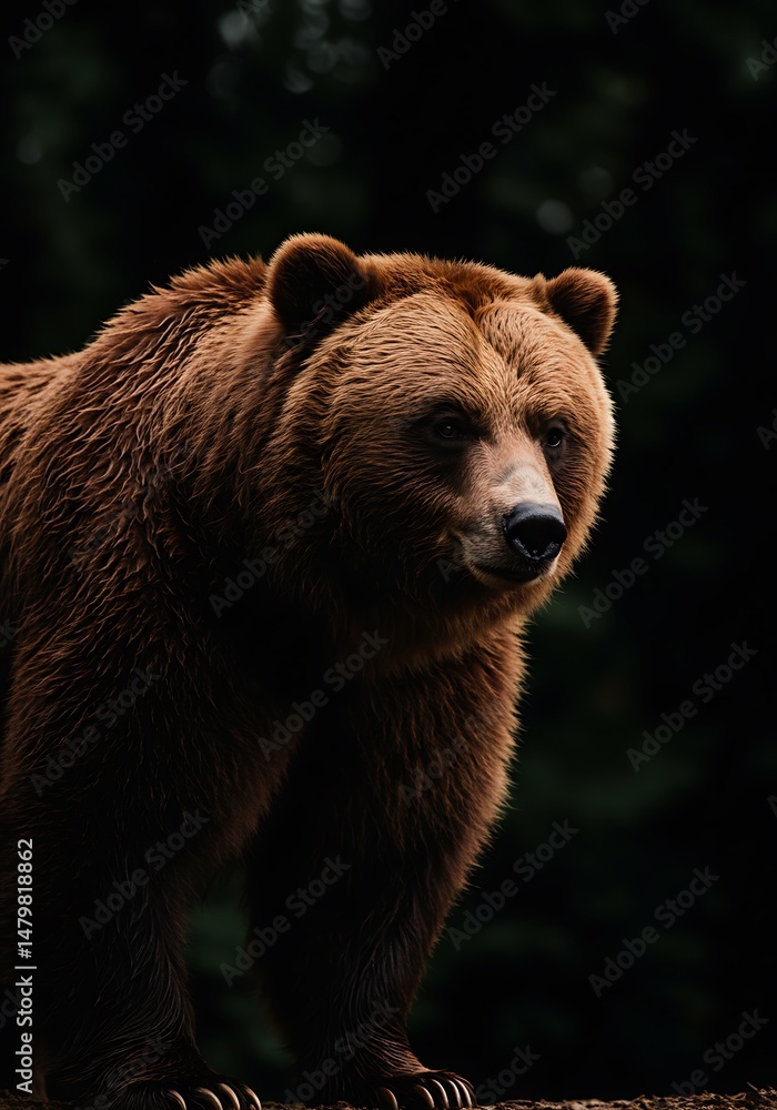 Obraz premium Grizzly Majesty: Nightfall Portrait