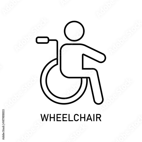Icon a wheelchair, isolated against a clean background.