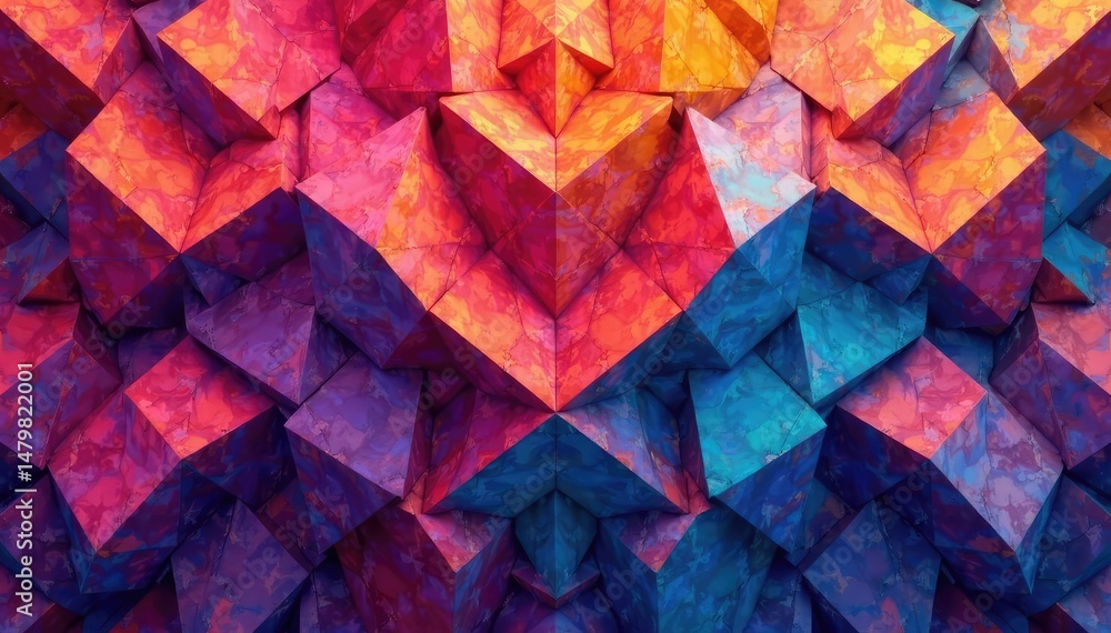 Naklejka premium Abstract geometric shapes forming a repeating design , digital, minimal
