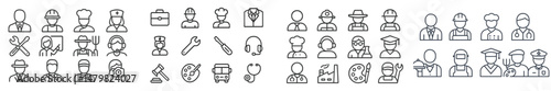 Web icons representing various professions and activities for digital design and development