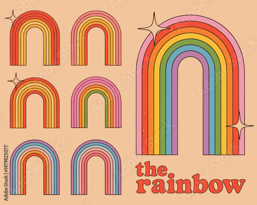 Retro Rainbow Arches with Stars