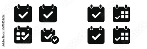 Collection of web icons showcasing various calendar and scheduling symbols for user interface design