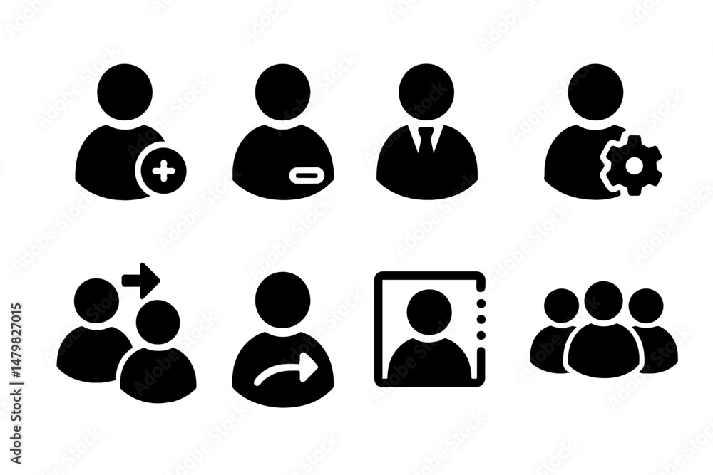 Set of web icons depicting user actions and interactions in a minimalist design suitable for digital interfaces Set of web icons depicting user actions and interactions in a minimalist design suitable for digital interfaces