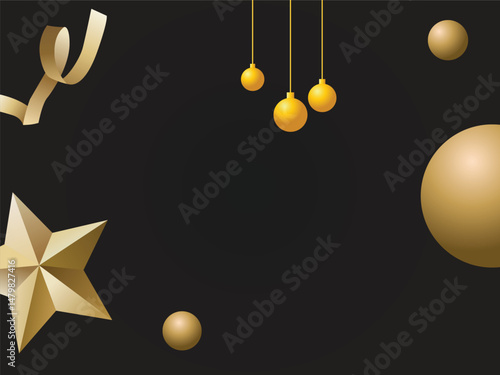 Simple atmospheric texture gold and black e-commerce poster vector background