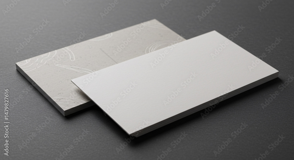 Elegant Minimalist White Business Card Mockup with Subtle Textured Back Elegant Minimalist White Business Card Mockup with Subtle Textured Back