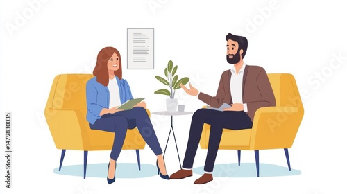 A financial advisor explaining credit scores to a young couple