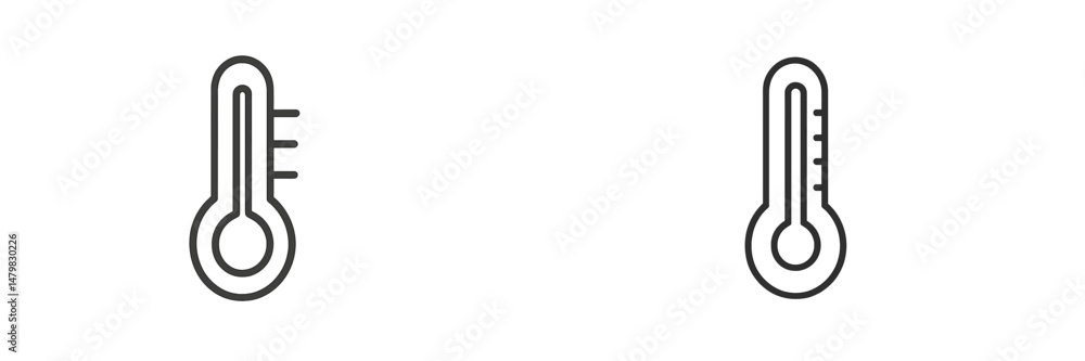 Set of web icons featuring thermometer designs for temperature monitoring and weather applications Set of web icons featuring thermometer designs for temperature monitoring and weather applications