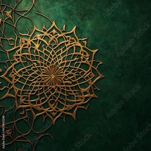 abstract background with flowers and leaves