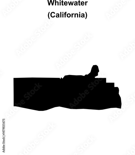 Whitewater (California) blank outline map