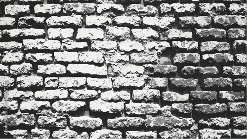 Black and white tone Brick wall background. A black and white brick wall texture with a grungy, distressed look.	
