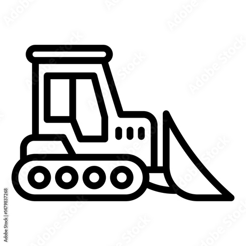 Construction machines Buldozer icon vector illustration