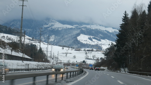 Scenic winter drive through...