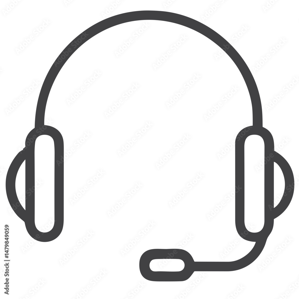 Tech Support Headset Icon for Customer Service Websites, Help Centers, IT Support Pages, Contact Interfaces and Online Communication Platforms Tech Support Headset Icon for Customer Service Websites, Help Centers, IT Support Pages, Contact Interfaces and Online Communication Platforms