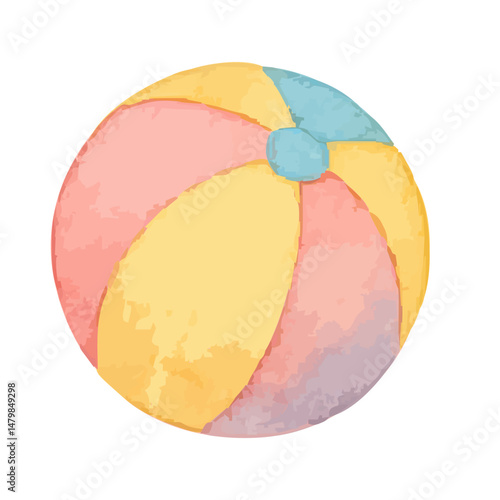 colorful abstract watercolor beach ball