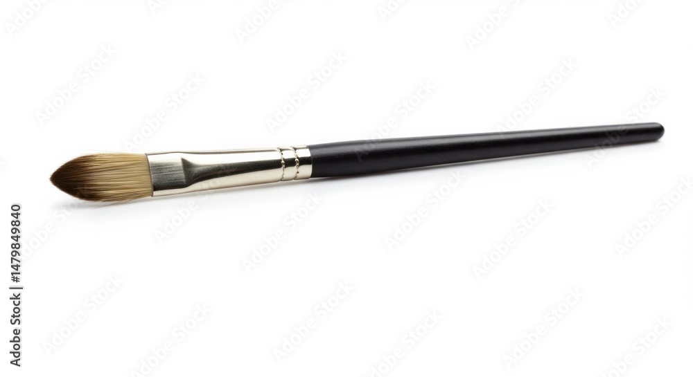 Professional cosmetic brush isolated on a clean white surface backdrop Professional cosmetic brush isolated on a clean white surface backdrop