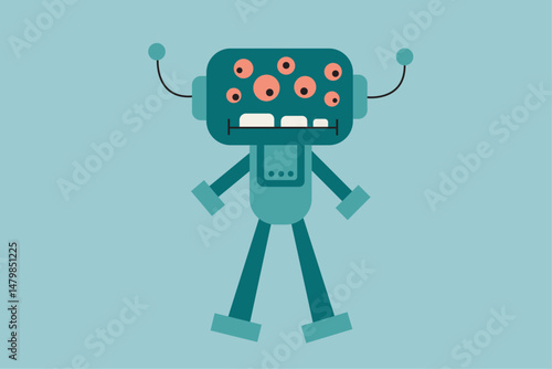 robot vector flat icon