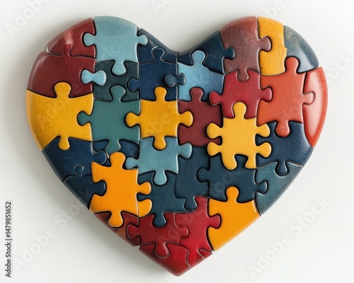 Colorful puzzle heart shape