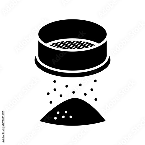 Flour sifter icon. Kitchen sieve tool for baking.