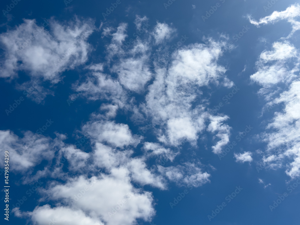 Obraz premium blue sky with white clouds background design