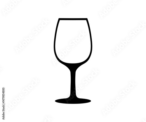 Wine glass icon. Isolated sign empty glass of wine vector design and illustration.

