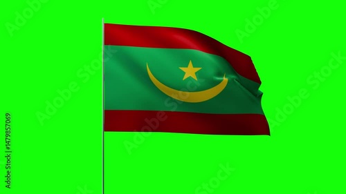 Greenbox Flag Waving on Pole