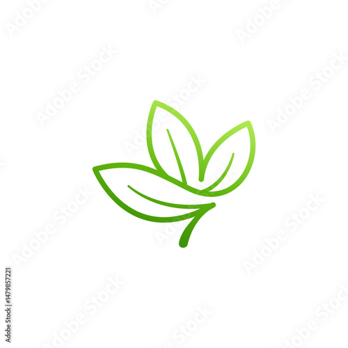 Leaves three with line shape. minimalist fit for beauty icon or symbol logo