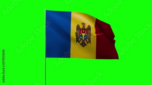 Greenbox Flag Waving on Pole