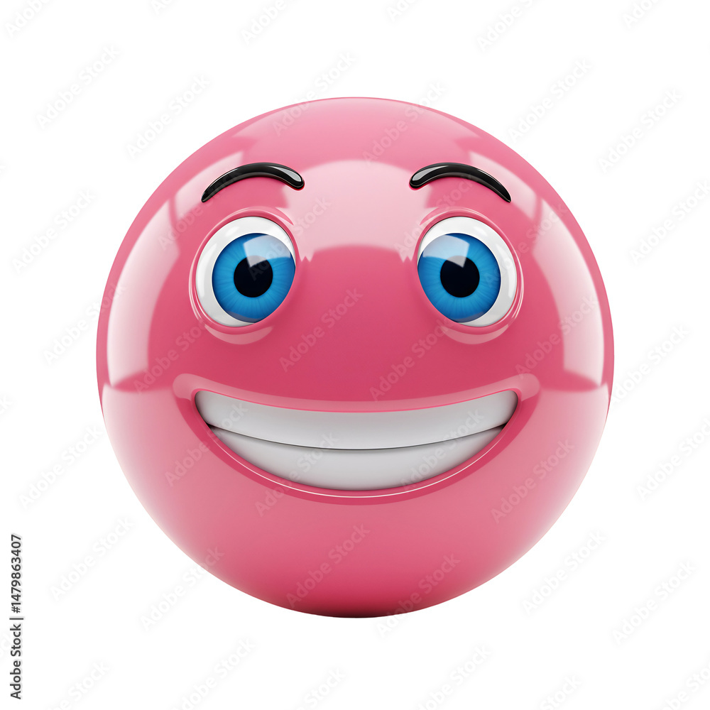 Fototapeta premium 幸せなピンクの笑顔 輝く光沢感