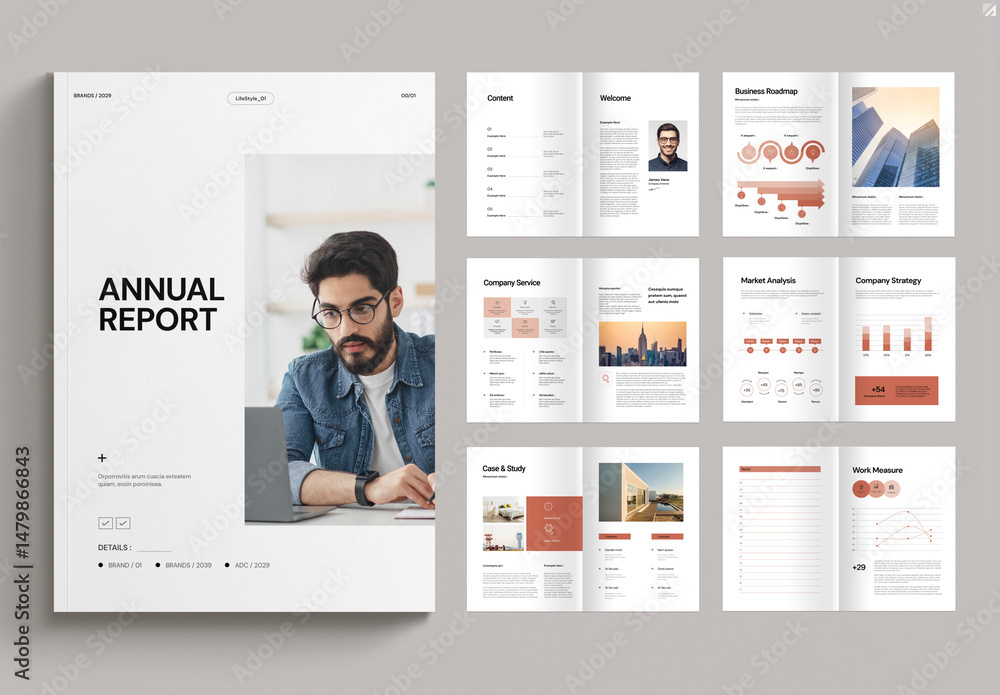 Annual Report Layout Stock Template | Adobe Stock