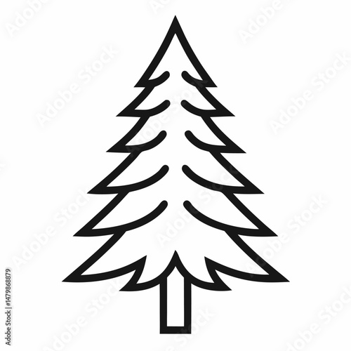 Pine Tree outline icon on white background