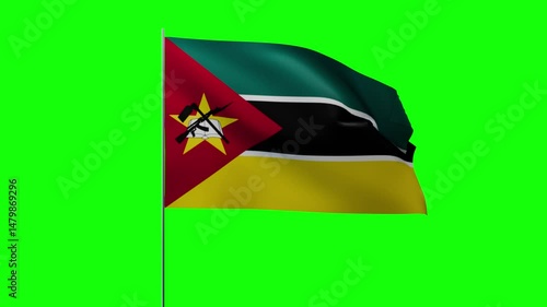 Greenbox Flag Waving on Pole