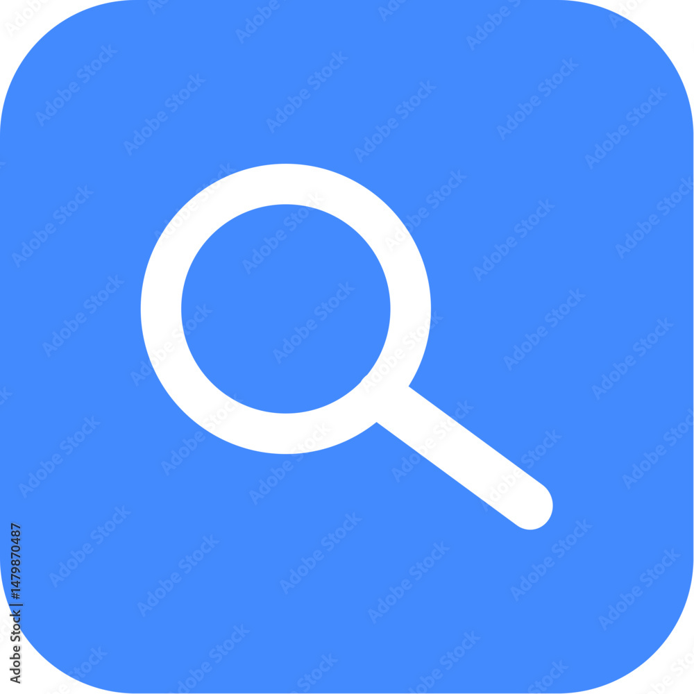 Search Icon on Blue Background Search Icon on Blue Background