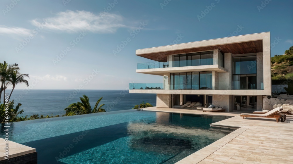 Fototapeta premium luxury hotel swimming pool
